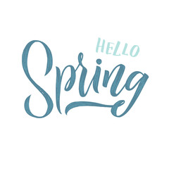 Obraz premium Spring. Trendy script lettering design Spring. - Vector illustration