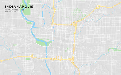 Printable street map of Indianapolis, Indiana