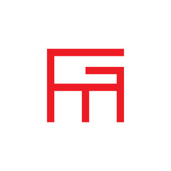 simple geometric square letter gm logo