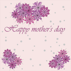 Happy mother's day. Heart in flowers. background.