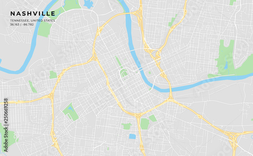 Printable road map of Nashville, Tennessee\ photo regarding Printable Map of Nashville called Printable highway map of Nashville, Tennessee\