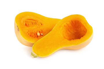 butternut squash slice isolated over white background