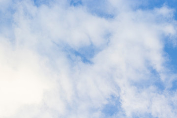 Blue sky with clouds. Copy space. Place for text