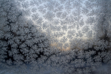 The snowflakes on the glass