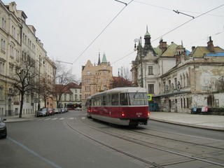 Fototapeta na wymiar Prague trams