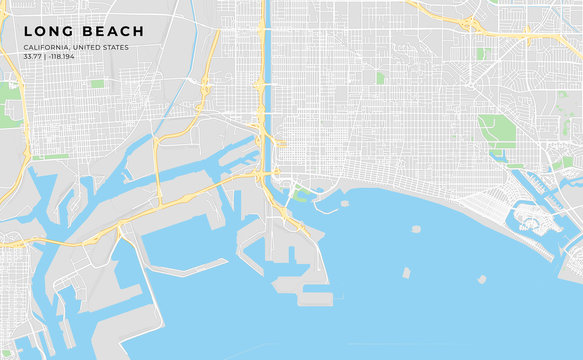 Printable Street Map Of Long Beach, California