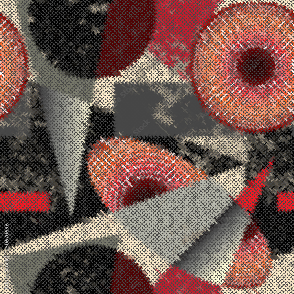 Poster Imitation of a texture of rough canvas. Seamless pattern.
