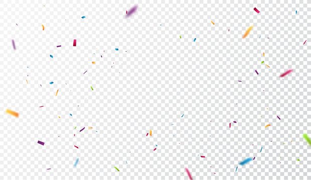 Colorful confetti on transparent background