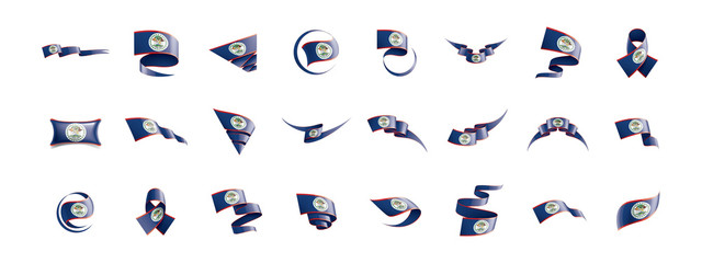Belize flag, vector illustration on a white background