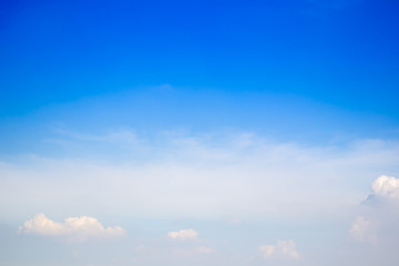 Beautiful blue sky with a small group of clouds background.