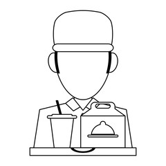 Fast food delivery black and white