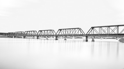 Iron Railroad Bridge Over Water