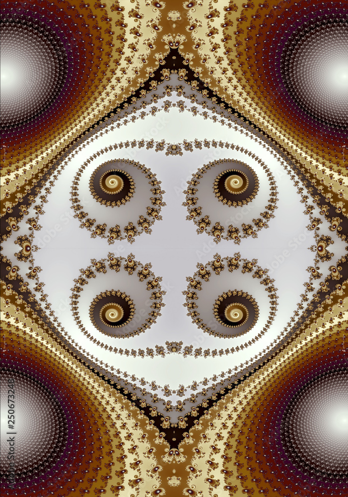 Poster artistic unique 3d computer generated illustration of abstract multicolored curvy fractals artwork b