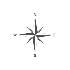 Compass, navigition icon. Vector illustration, flat design.Vector illustration, flat design.