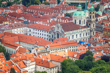 Fototapeta na wymiar Skyline view on Lesser Town in Prague, Czech Republic, Europe.