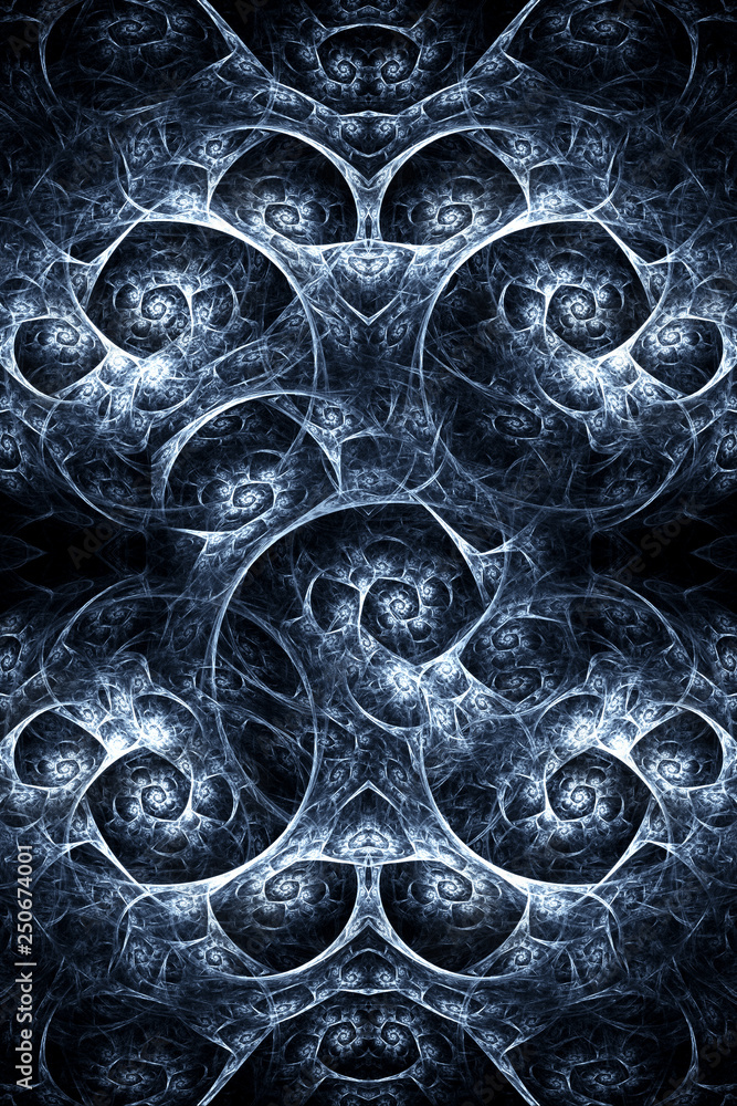 Poster unique 3d computer generated illustration of artistic abstract colorful modern futuristic fractal pa