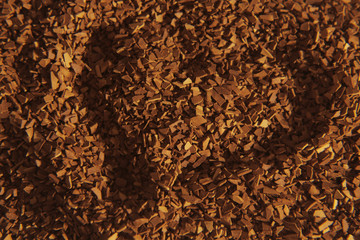 Freeze-dried coffee shot close-up