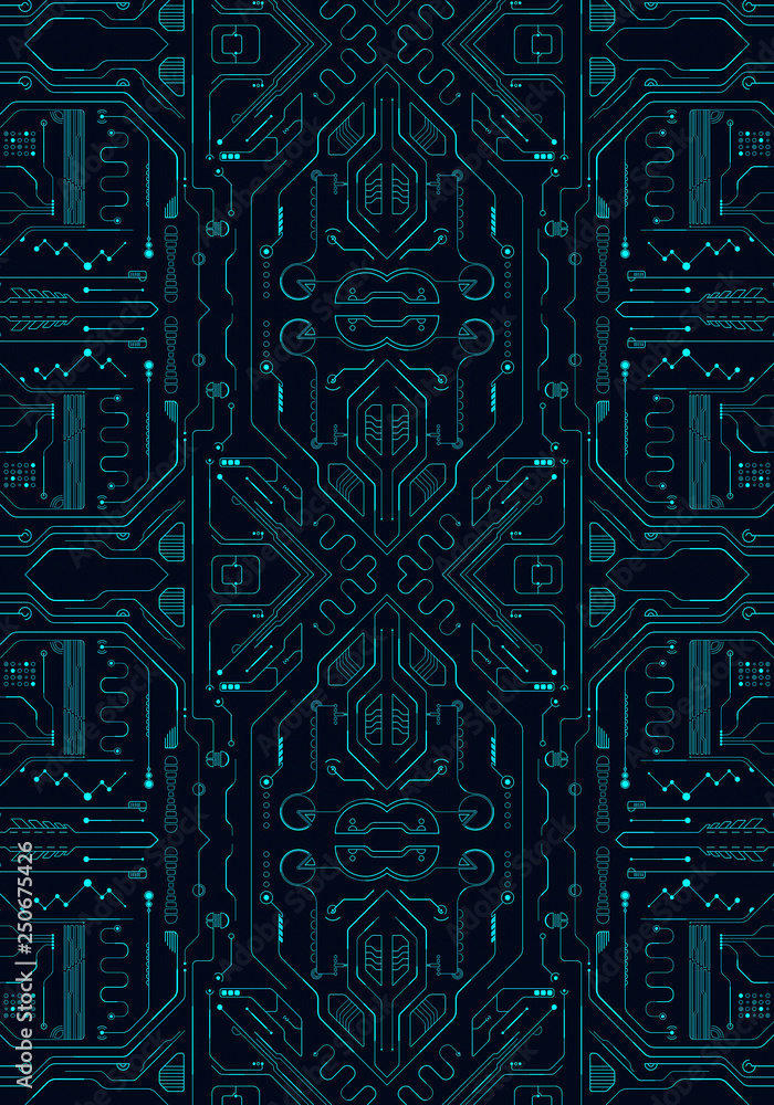 Poster abstract artistic 3d illustration of a technological modern network as a unique background