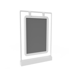 pavement sign outdoor advertising board double sided isolated on white background. 3d illustration 