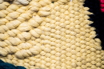 Arrière plan maille tricotée en grosse laine