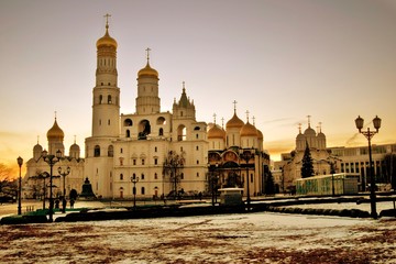 Fototapeta na wymiar Moscow Kremlin. Popular touristic landmark. UNESCO World Heritage SIte. Color photo