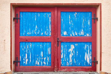 Old colorful garage door