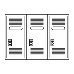 gym lockers storage isolated black and white
