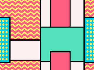 Geometric seamless pattern in the memphis style of the 80s. Dots and dotted lines. Elements of style Bauhaus. Vector illustration