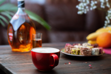 Turkish delight and cappuccino.