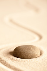 Fototapeta na wymiar harmony purity and spirituality background, zen meditation stone.
