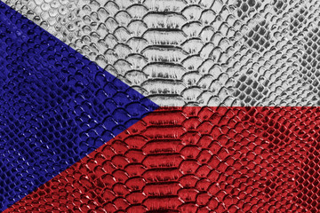 Czech flag on reptile skin