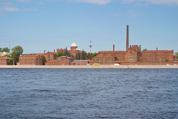 Image of the old prison Crosses on the waterfront in St. Petersburg.