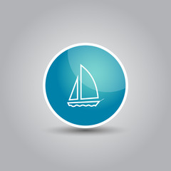 Sailboat vector icon