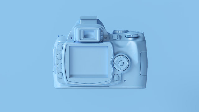 Blue Digital DLSR Camera 3d illustration 3d render