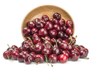Cherries in Cup isolated on white background