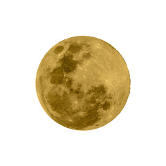 Super full moon isolated with white background of 20 February 2019 seen from Bangkok, Thailand, clipping path.