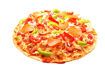 Pepperoni & Sweet Pepper Pizza Ready to Be Baked