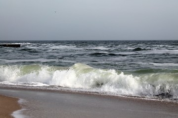 beautiful sea view with strong sea waves