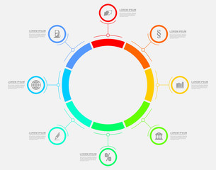 Vector infographic template for workflow, diagram, graph, presentation, chart, business concept with 8 options