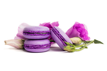 Cake macaron or macaroon isolated on white