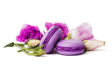 Cake macaron or macaroon isolated on white