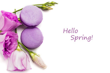 Cake macaron or macaroon isolated on white