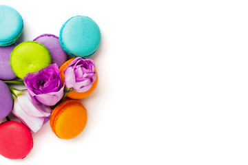 Cake macaron or macaroon isolated on white