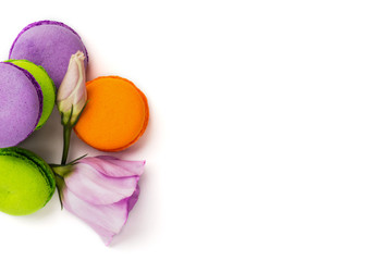 Cake macaron or macaroon isolated on white