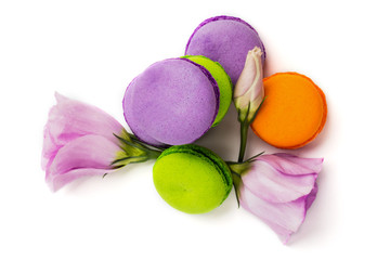 Cake macaron or macaroon isolated on white