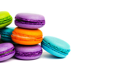 Cake macaron or macaroon isolated on white