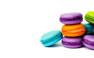 Cake macaron or macaroon isolated on white