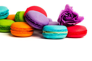 Cake macaron or macaroon isolated on white