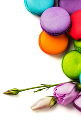 Cake macaron or macaroon isolated on white