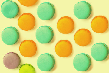 Cake macaron or macaroon isolated on white